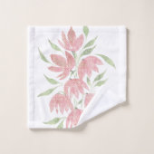 Fleurs de champ dentelle texturée rose blanc (Gant de toilette)