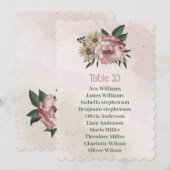 fleurs de champagne rose carte de siège (Devant / Derrière)