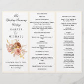 fleurs de champagne Tri-Fold programme de mariage (Devant)