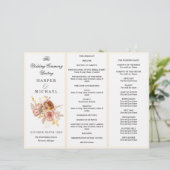 fleurs de champagne Tri-Fold programme de mariage (Debout devant)