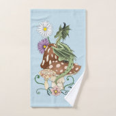 Fleurs de Champignon Dragon Fantastique Vert Capri (Serviette à main)
