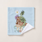 Fleurs de Champignon Dragon Fantastique Vert Capri (Gant de toilette)