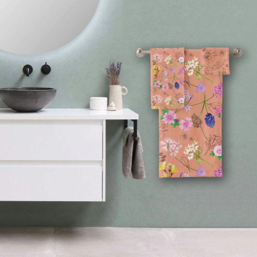 Fleurs de champs, peintes à la main en aquarelle, 