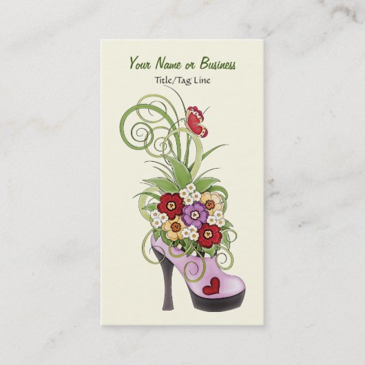 Fleurs de chaussures à talon élevé Carte professio (Devant)