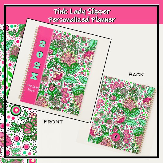 Fleurs de chlipper rose sur blanc personnalisées