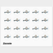 Fleurs de chouette et cerise {Bleu} | Stickers (Feuille)