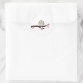 Fleurs de chouette et cerise {rose} | Stickers (Sac)