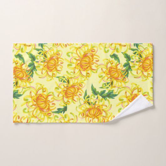 Fleurs de chrysanthème jaune (Serviette à main)