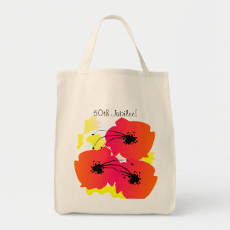 Fleurs de cinquantième sac fourre-tout d'or à