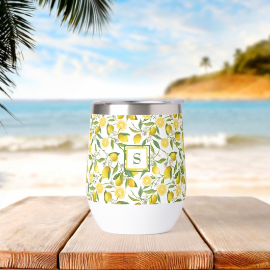 Fleurs de Citron d'Été Monogramme Initiales  (Yoga)