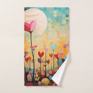 Fleurs de coeur paysage abstrait