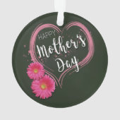Fleurs de Coeur Rose Fête des Mères - Ornement (dos)