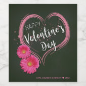 Fleurs de Coeur Rose Saint-Valentin - Étiquette de (Étiquettes simples)