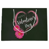 Fleurs de coeur rose Saint Valentin Grand sac cade (Devant)