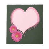 Fleurs de coeur roses - Bloc-notes (Devant)
