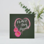 Fleurs de coeur roses Invitation au brunch de la f (Debout devant)