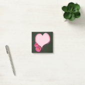 Fleurs de coeur roses - Notes Post-it® (Bureau)