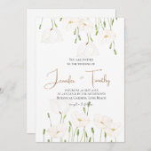 fleurs de coquelicot blanc faire-part de mariage (Devant / Derrière)