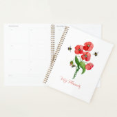 Fleurs de coquelicot écarlate d'aquarelle et bourd (Devant avec enveloppe)