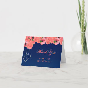 Fleurs de corail et bleu marine - Merci