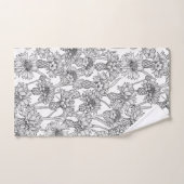 Fleurs de Cornflowers, fleurs sauvages en noir et (Serviette à main)