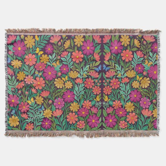 Fleurs de cosmos abstraites sur couvertures (Devant)