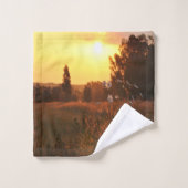 Fleurs de cosmos au coucher du soleil (Gant de toilette)