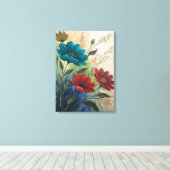 Fleurs de Cosmos Gras Impression de Peinture Abstr (Insitu (Plancher de Bois))