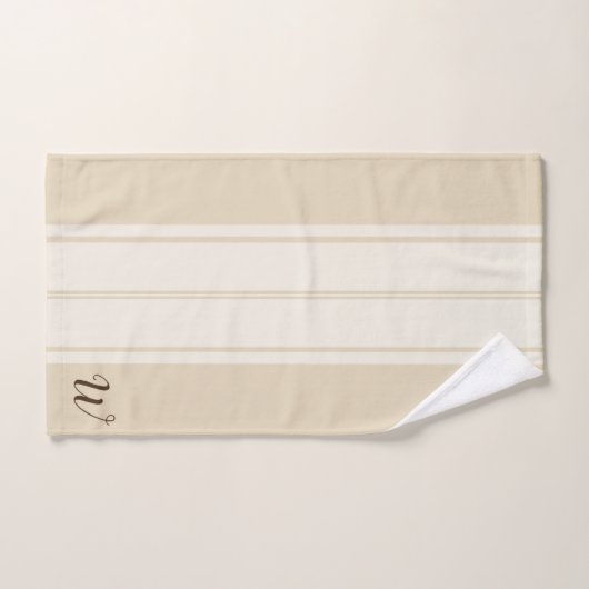 Fleurs de coton rustiques et lettre initiale (Serviette à main)