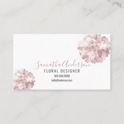 FLEURS DE COULEUR D'EAU ROSE CARTES DE VISITE avec (Devant)