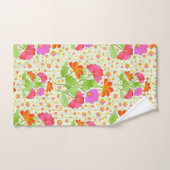 Fleurs de couleur grand pop rose et orange vert pâ (Serviette à main)