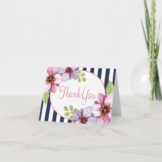 Fleurs de couleur pourpre aquarelle merci bandes b (Devant)