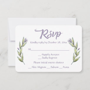 Fleurs de couleur violet floral RSVP aquarelle Lau