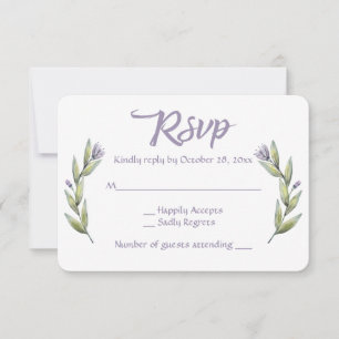 Fleurs de couleur violet floral RSVP aquarelle Lau