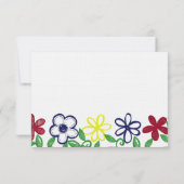 Fleurs de couleurs primaires lumineuses RSVP (Dos)