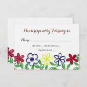 Fleurs de couleurs primaires lumineuses RSVP (Devant / Derrière)