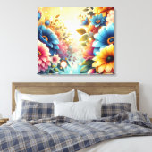 Fleurs de couleurs vives sur toile (Insitu(Chambre))