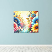 Fleurs de couleurs vives sur toile (Insitu (Plancher de Bois))