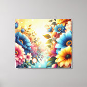 Fleurs de couleurs vives sur toile (Recto)