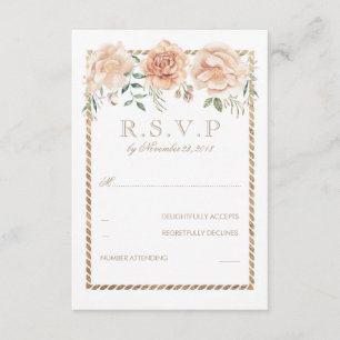 Fleurs de crème Aquarelle Mariage de cadre RSVP