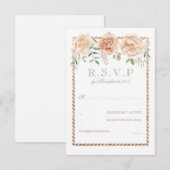 Fleurs de crème Aquarelle Mariage de cadre RSVP (Devant / Derrière)