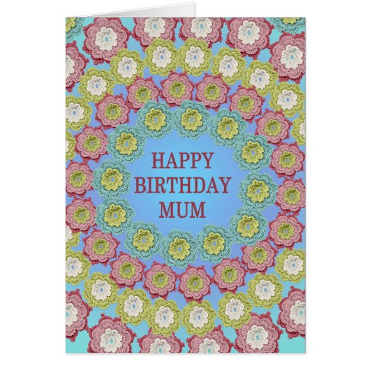 Fleurs de Crochet d'anniversaire maman (Devant)