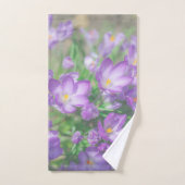 Fleurs de Crocus pourpres nature (Serviette à main)