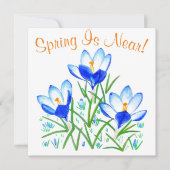 Fleurs de crocus sur carte blanche plate (Devant)