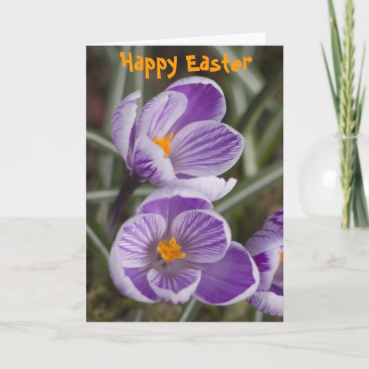 Fleurs de crocus violettes ... carte de Pâques (Devant)
