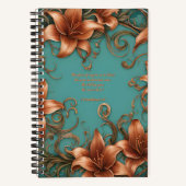 Fleurs de cuivre sur journal turquoise avec Jésus (Recto)