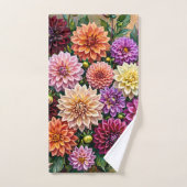 Fleurs de dahlia colorées (Serviette à main)