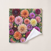 Fleurs de dahlia colorées (Gant de toilette)