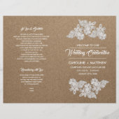 Fleurs de dentelle | Programmes de mariage pliés p (Devant)