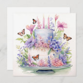 Fleurs de désirs : Jardin enchanté Carte d'anniver (Devant / Derrière)